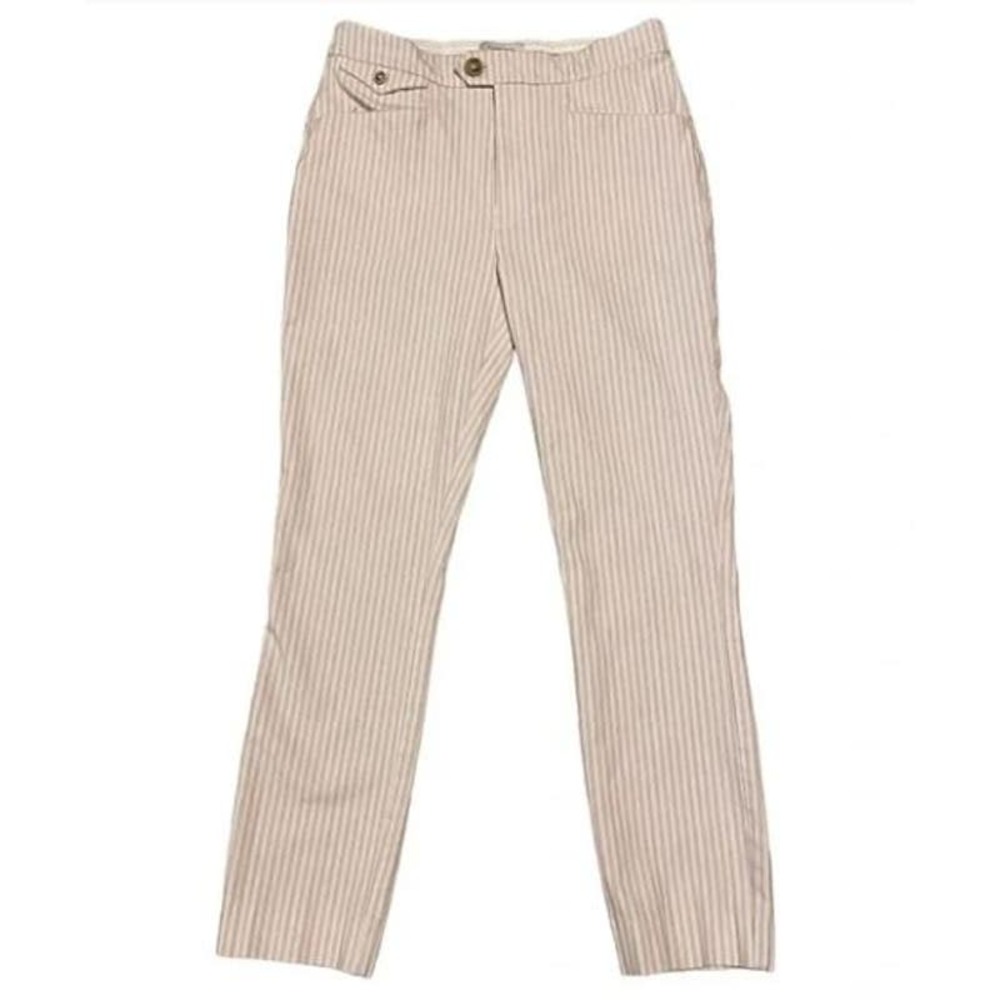 Anthropologie Essential Slim Strip Crop Pants Trousers Womens Size 10